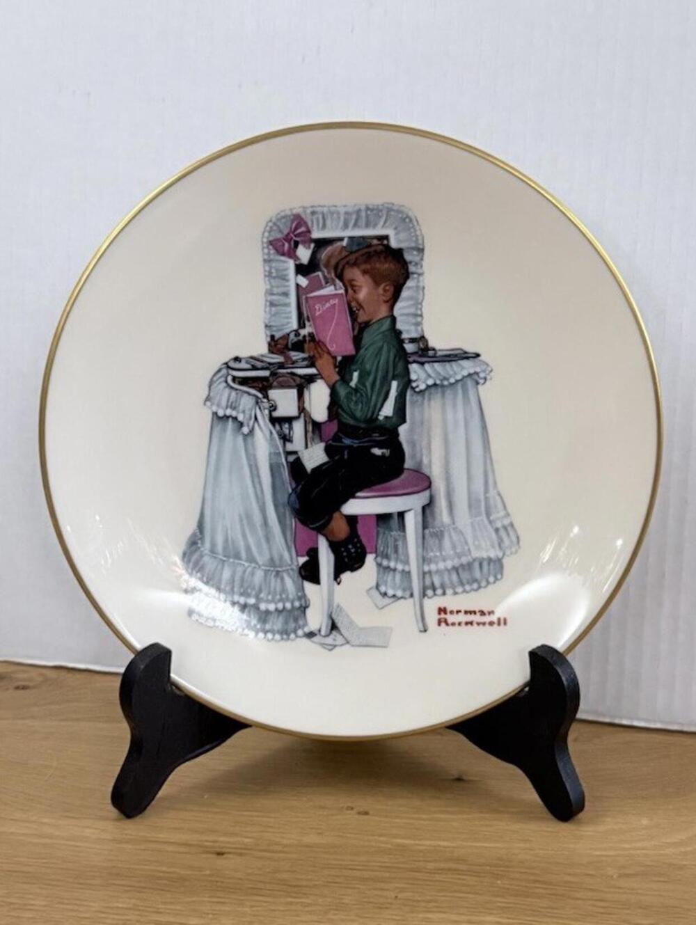 Vintage Collectible Norman Rockwell Danbury Mint Plate "Dear Diary" 1978
